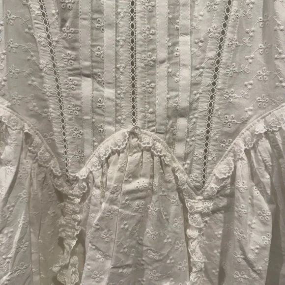 White Eyelet Mini Dress by Lacemade - Picture 2 of 3